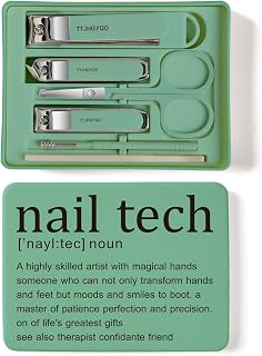 Nail Clippers and Beauty Tool Portable Set Nail Clipper Set Martensitic Stainless Steel Manicure Set 6 in 1 Suitable for Home, Workplace, Outdoor Travel, Gift Giving, Salon (Nail tech Green)