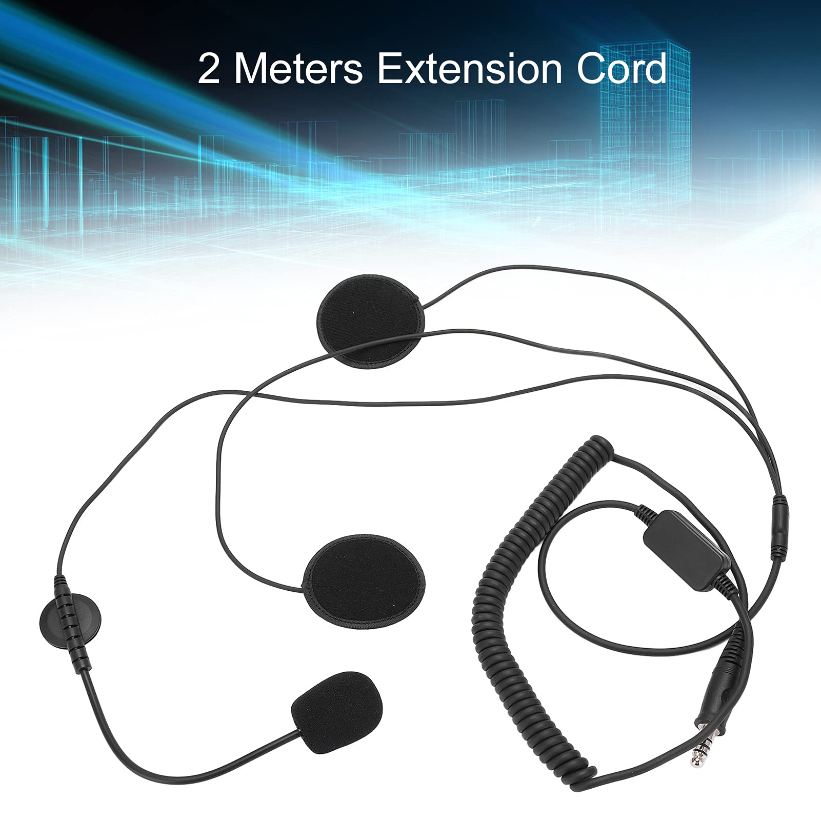 Kit Cuffie Casco con Microfono a Riduzione Dinamica del Rumore Cavo Estensibile 2m per Caschi Integrali Design Ergonomico
