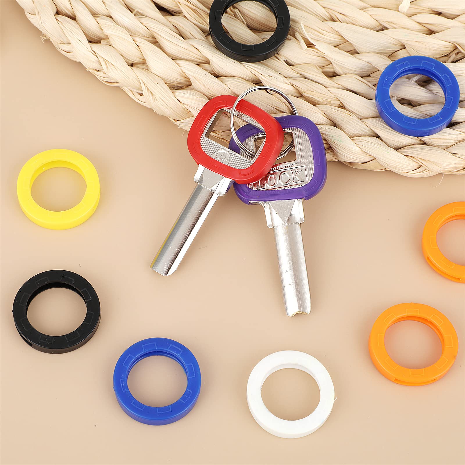Capuchons De Clés En Silicone - Lot De 24 (12 Ronds, 12 Carrés) | Multicolores, Marquage Et Protection Des Clés - 5