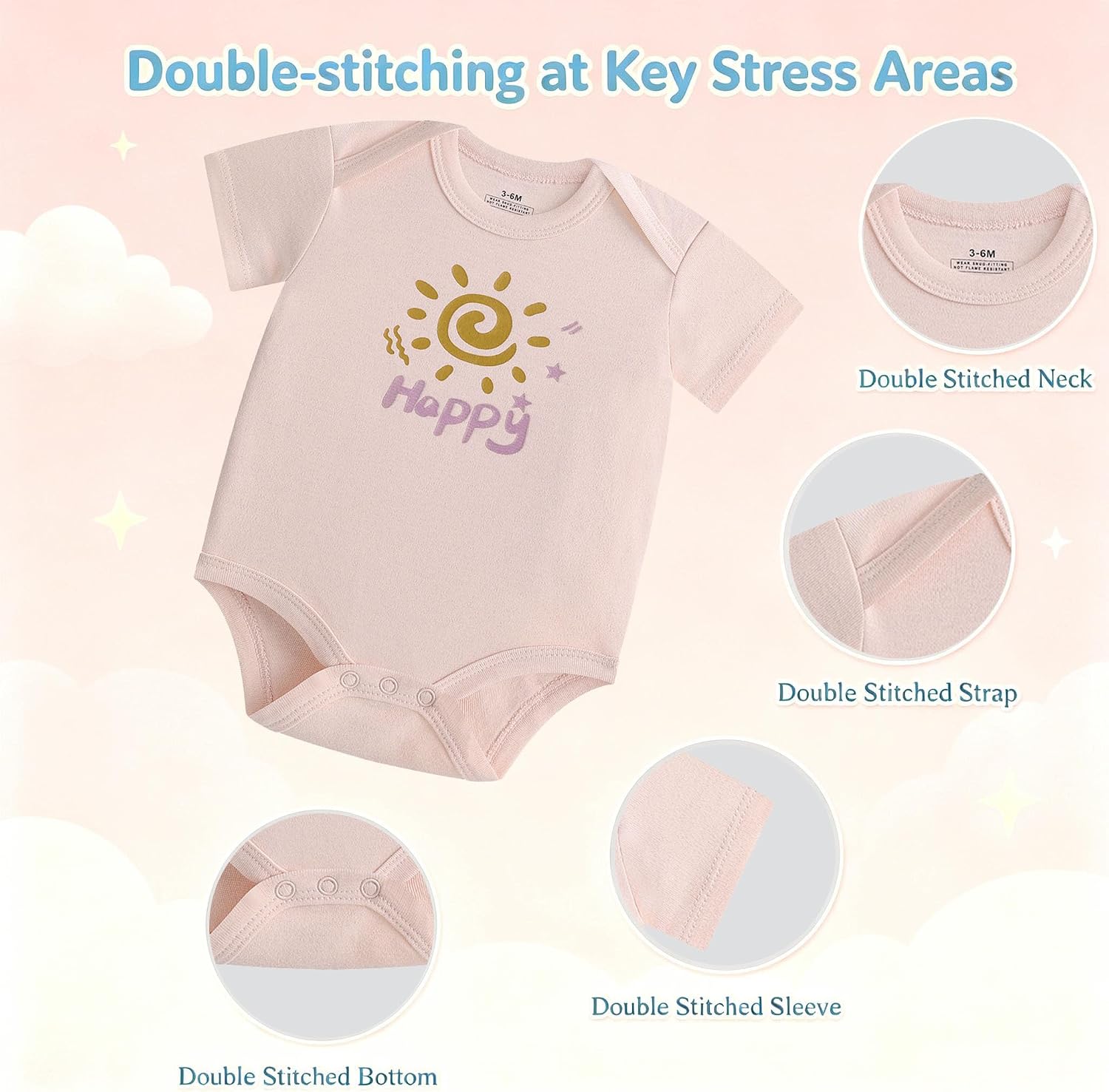 Infant Unisex Baby Bodysuit and Pant Sets Layette 10-pcs Cotton Soft Newborn Boy Girl Clothes Outfits