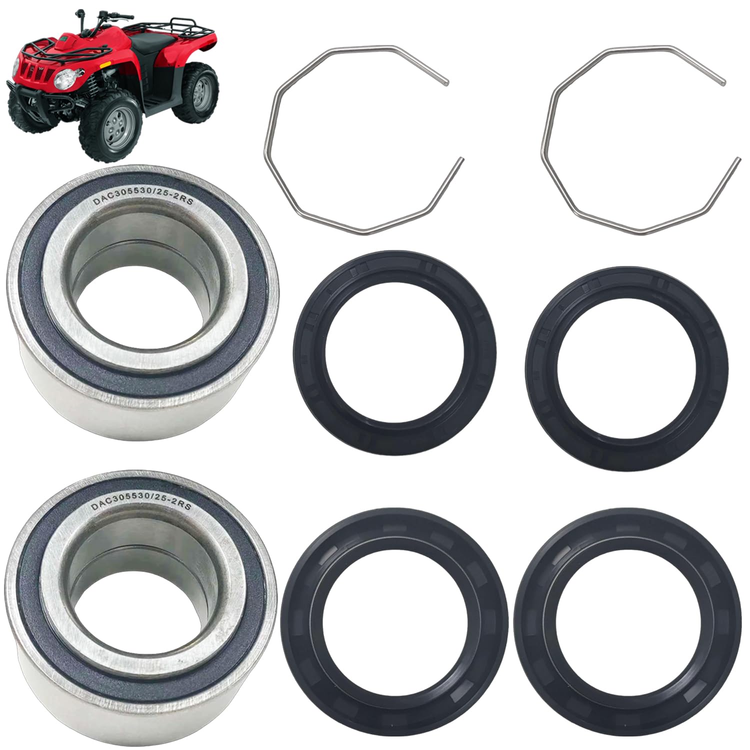 Arctic Cat Wheel Hub Bearings And Seals Kit JAVIK Wheel Hub Bearings & Seals Kit For Arctic Cat 250 300 400 500 ATV - Front & Rear Set ATV Bearings