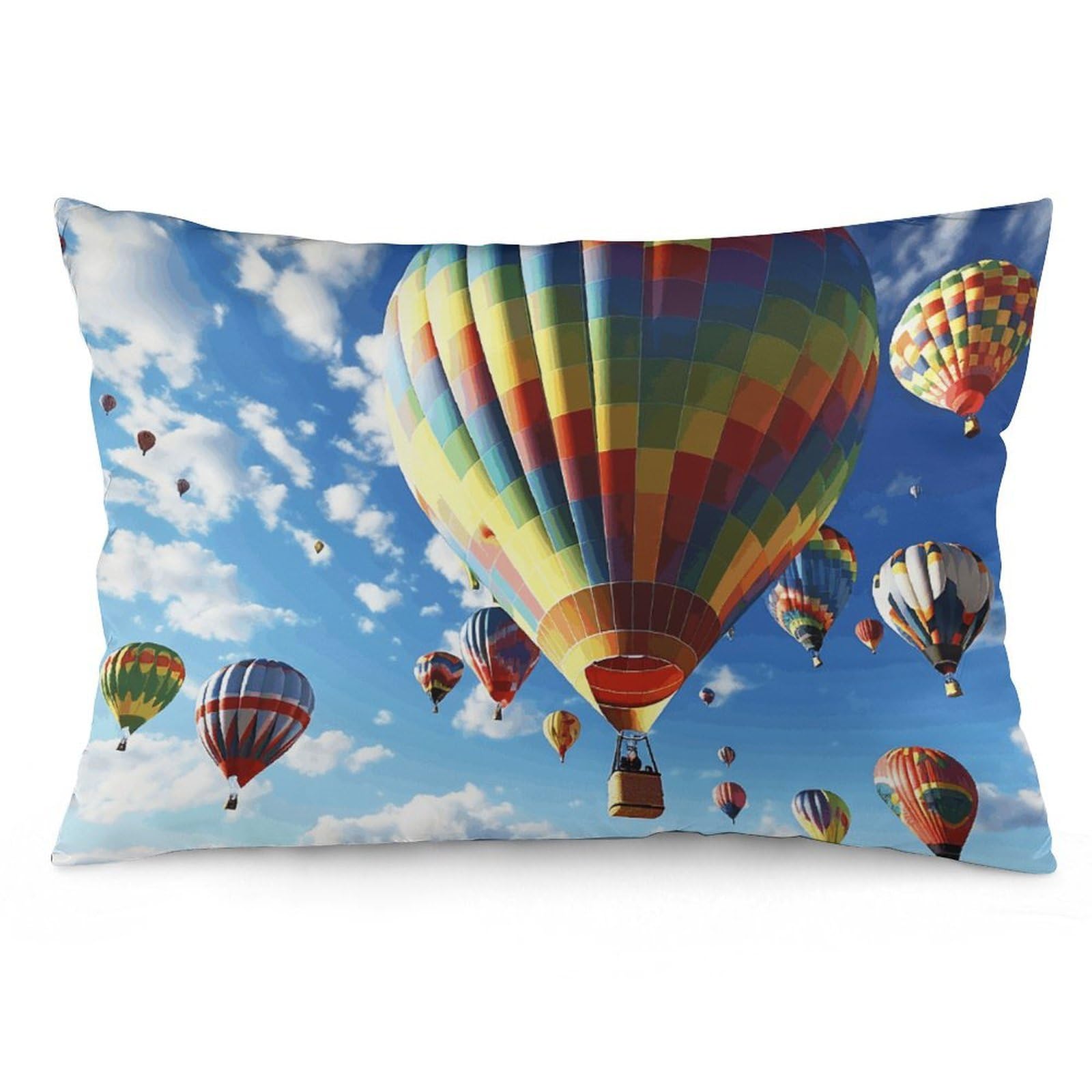 2 Pack Pillow Cases for Hair and Skin, Soft Breathable Pillow Case Covers with Hidden Zipper, Colorful Hot Air Balloon Pillowcase 20"x30" Pillow Covers for Sleeping Gift