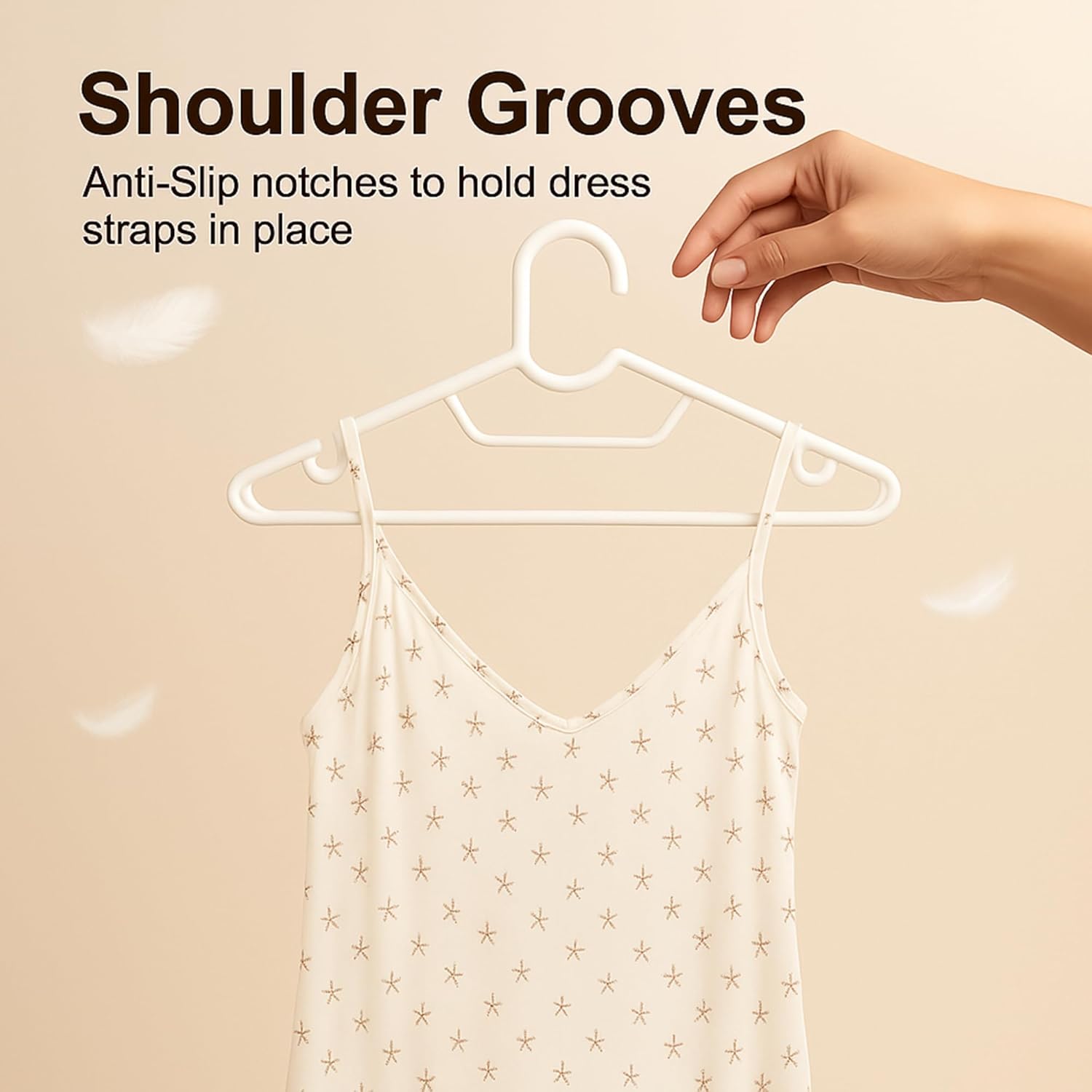 Heavy Duty Plastic Clothes Hangers – 50 PCS | Space-Saving, Ideal for Daily Use Design for Shirts, Coats, Dresses, Pants, & Skirts | Durable & Lightweight