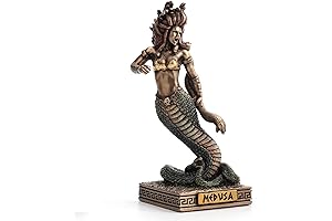 Captivating Madussa Sculpture: A Hand-Painted Masterpiece