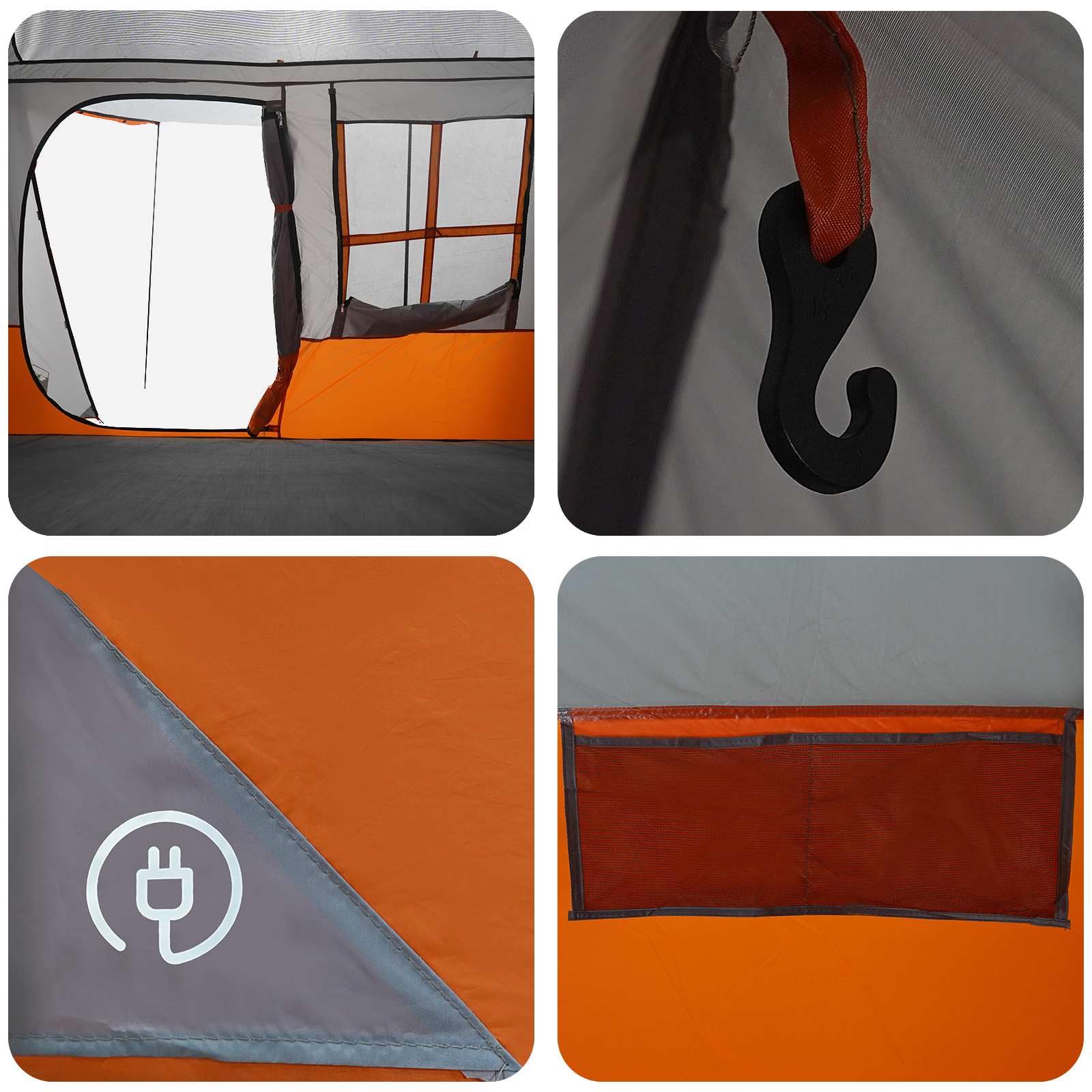Tenda 6,6 m², 275 x 240 x 200 cm, colore: Verde
