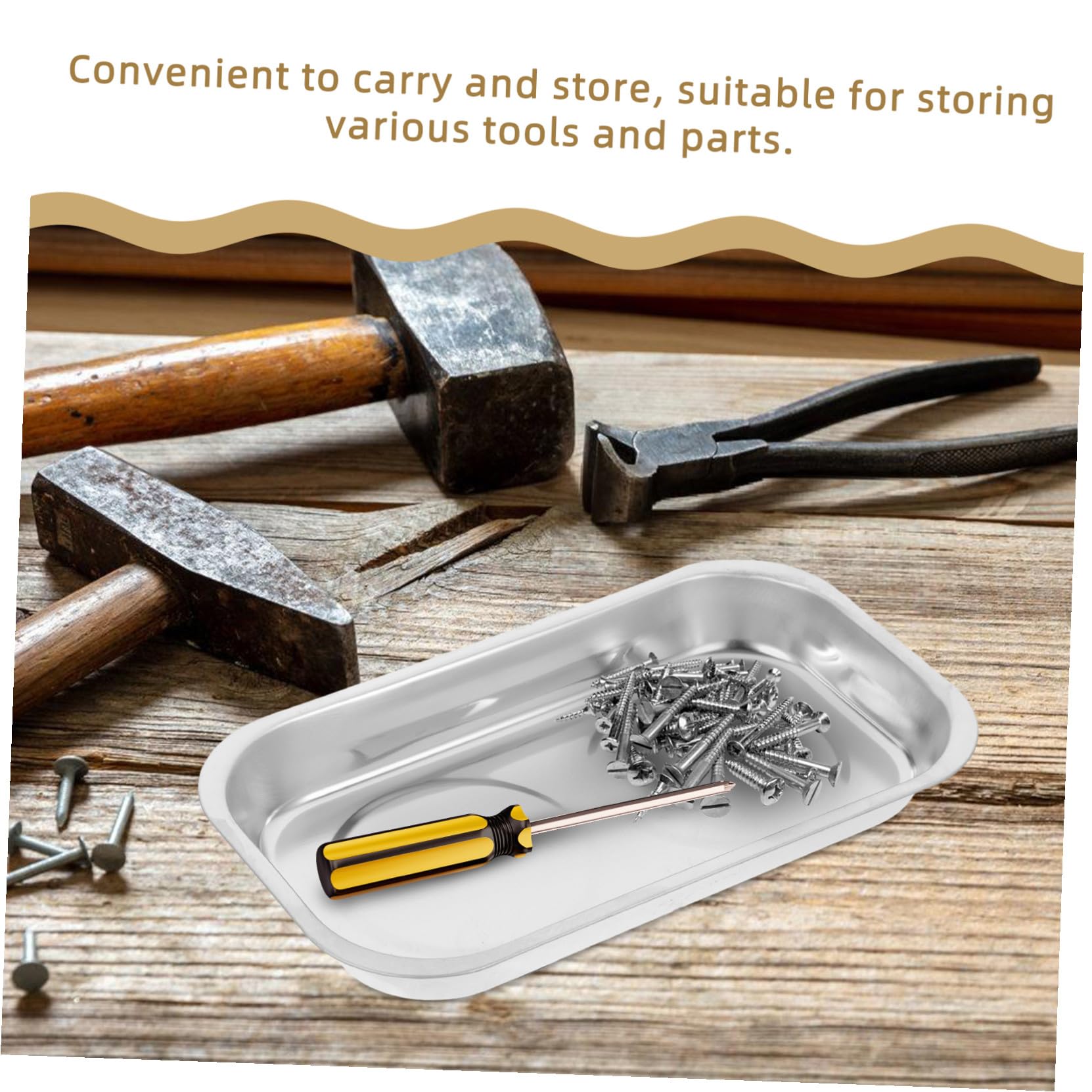 Magnetische Metallschale aus Edelstahl Magnetische Ablage für Schrauben und Bolzen Praktische Aufbewahrungsschale mit Schlichtem Design für Heimwerker und Mechaniker