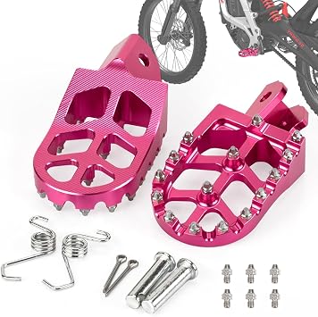 XINGWU Dirt Bike Foot Pegs Surron Light Bee X/S E-Ride Pro SS/SR/S Talaria MX3 MX4 Talaria Segway X160/X260 CRF150F 230F 250F Electric Dirt Bike Footpeg RestPink