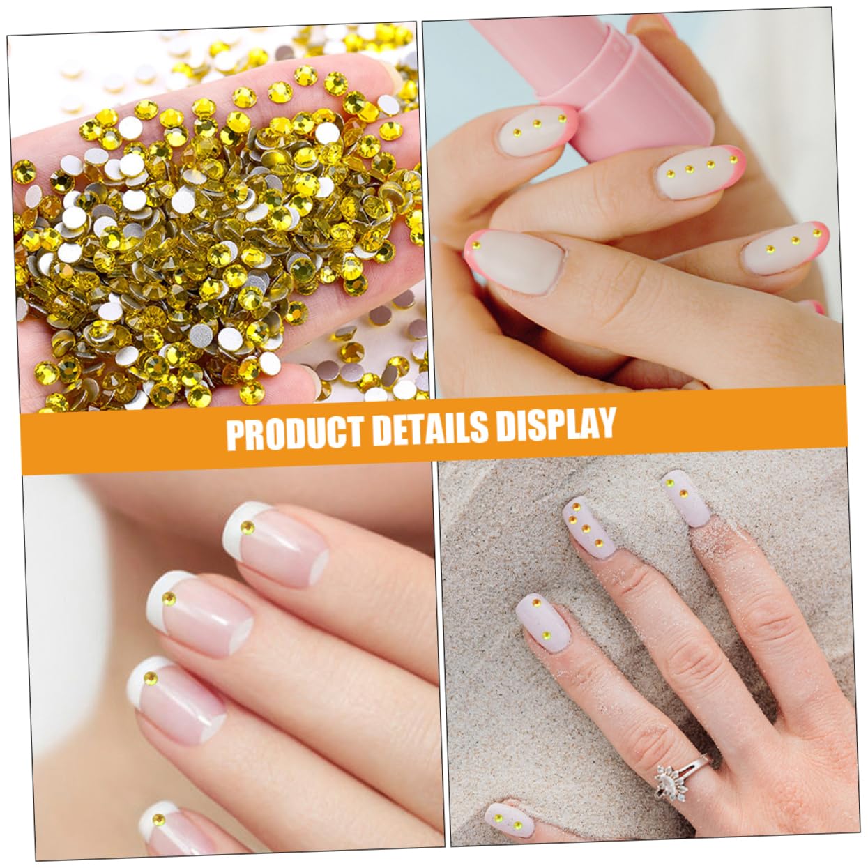 STOBOK 8640pezzi Strass Per Unghie Piatto Gemme Per Decorazioni Manicure Per Nail Art e Crafting