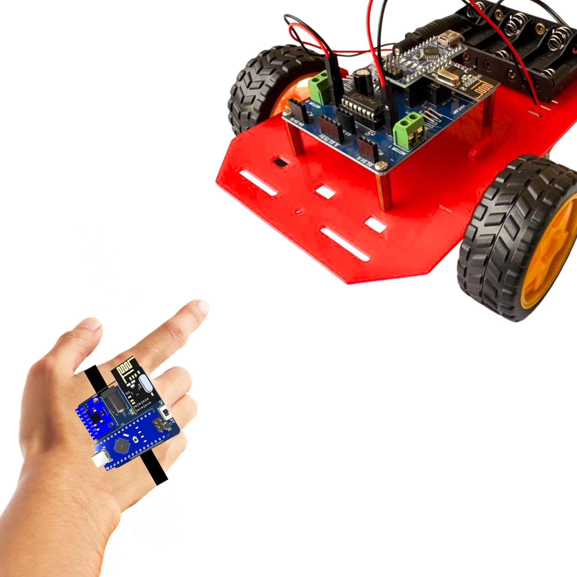Quad Store DIY Gesture Control Smart Robot Car kit for Nano board compatible with Arduino IDE-image-3