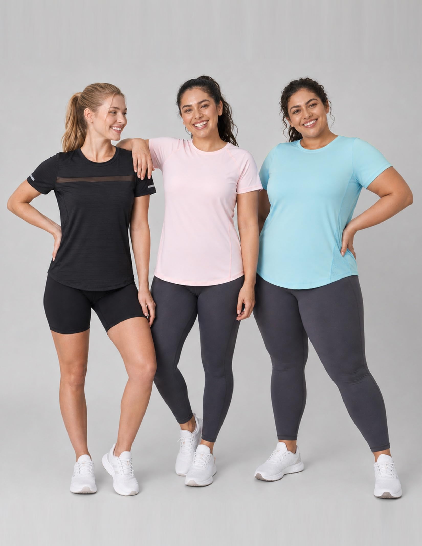 Paquete de 5: camisetas de manga corta para mujer, ajuste seco, camiseta de entrenamiento atlético para gimnasio, yoga, correr