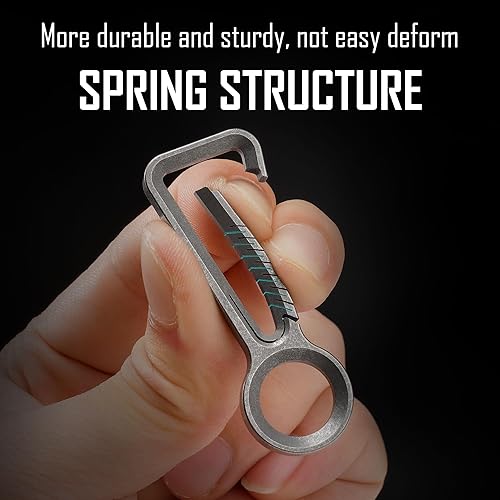 Miniatura 2 de KeyUnity Clip de llavero de mosquetón de titanio KD00 y llavero dividido KA20 para paquete de llavero