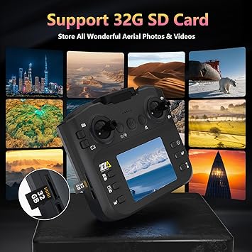 Drone with Camera LCD Screen RC FPV Drone with Brushless Motor Professional Live Video UHD, Drones for Adults Foldable Mini Quadcopter for Beginners, 360 Flips Support 32G SD Card MAX Under 250G Gifts