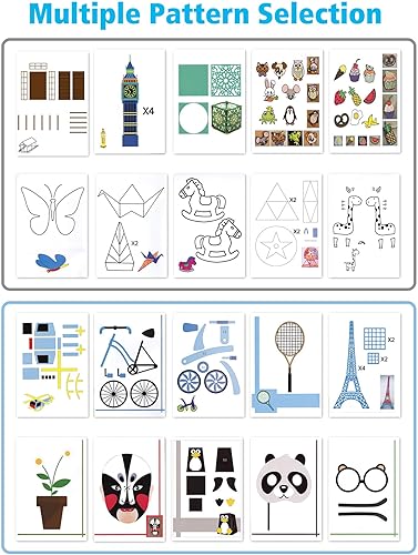 Miniatura 3 de Libro de dibujo con impresión de bolígrafo 3D, plantillas de papel grueso reutilizables de 40 patrones con dos placas transparentes, plantillas de