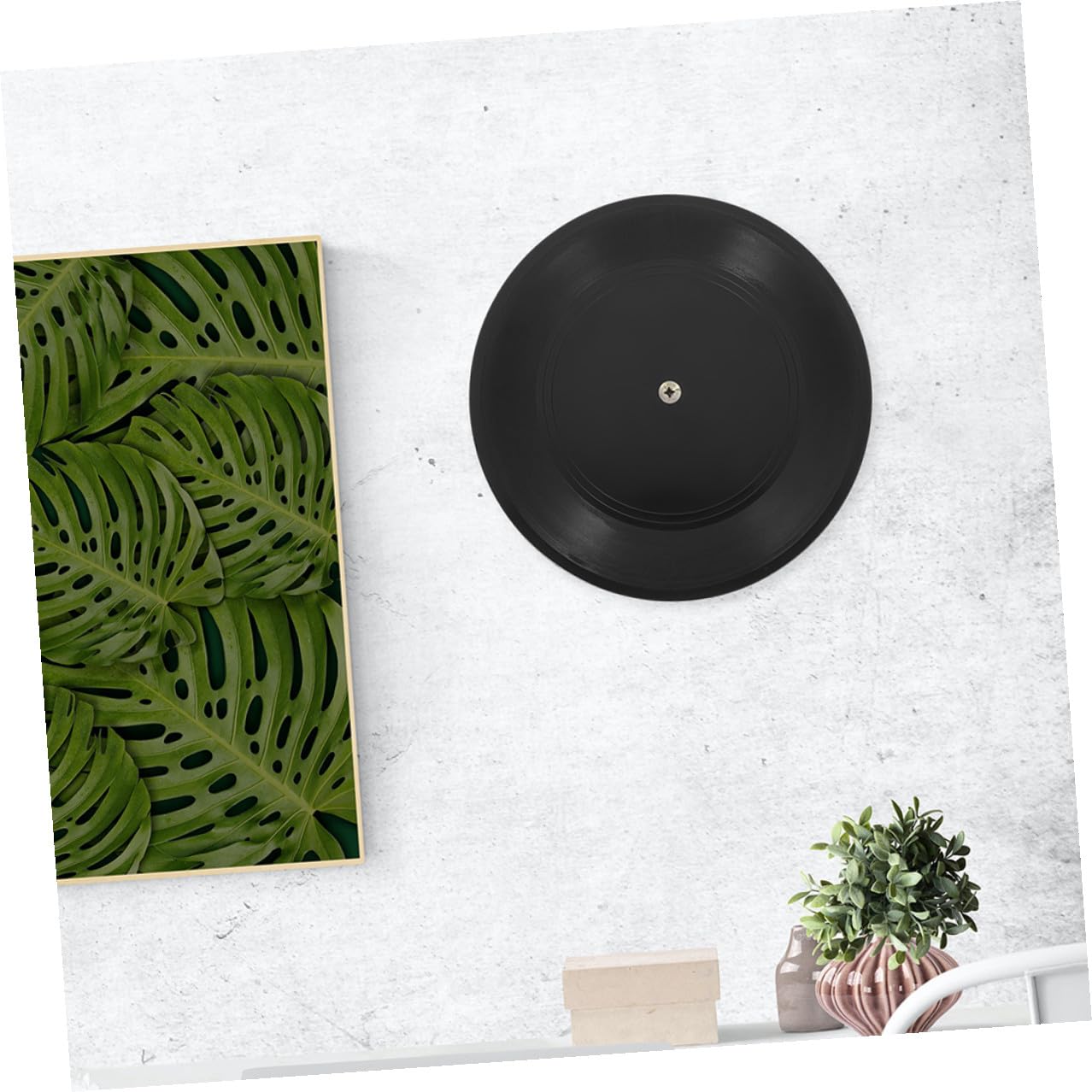 POPETPOP Dischi Esposizione Artistica da Parete in Plastica in Vinile Decorativi da 12 Pollici Neri Set 10 Pezzi per Arredamento Indie e Studio Musicale per Decorazioni Retrò Camera