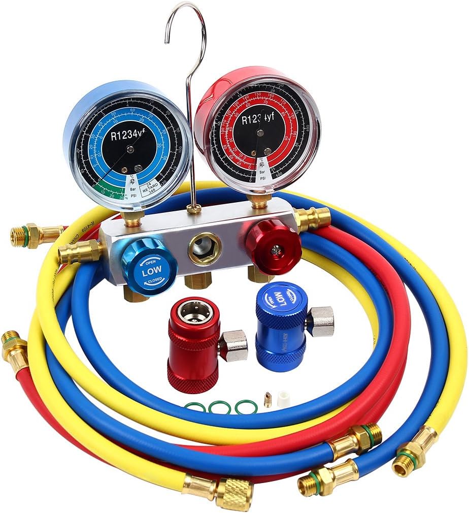 TargetEvo R1234YF A/C Air Conditioning Refrigerant Manifold Gauge Set With High/Low Side Adapter