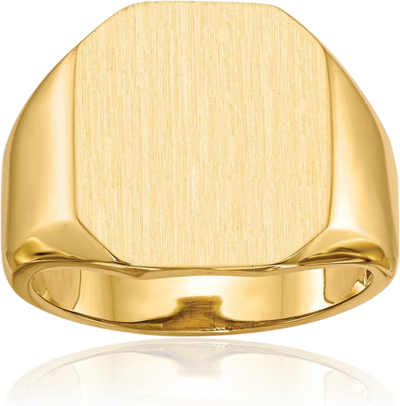 IceCarats 10K Solid Yellow Gold Square Signet Ring 4mm Band Polished, Satin, Engravable Matte