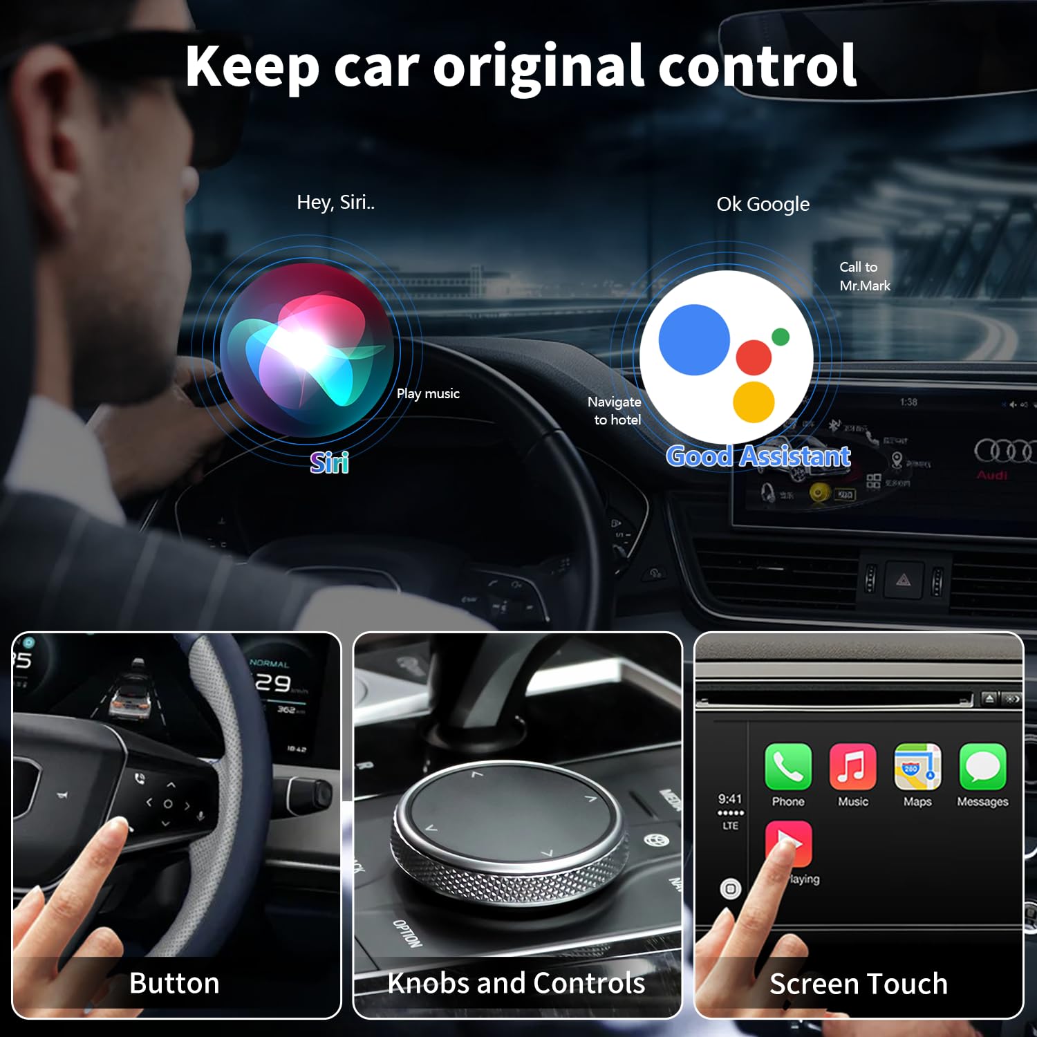 SANYEE Carplay - Adattatore wireless per iPhone, Plug & Play, conversione CarPlay cablato a wireless, supporto per iPhone da iOS 10 o alto e con Volkswagen/Benz/Audi/Opel/Skoda, ecc