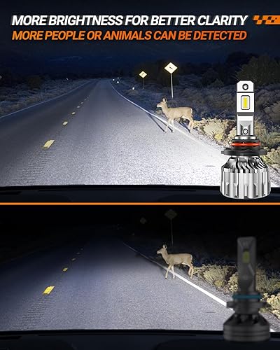 Vista 17 de SEALIGHT - Bombillas 9005/HB3, superbrillantes con 33,000 lúmenes, antiniebla, color blanco frío, 6500K, 60,000 horas de vida útil, ventilador