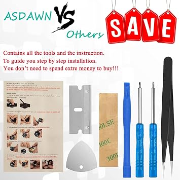 ASDAWN for Samsung Galaxy Watch Active 2 44mm SM-R820 EB-BR820ABY Battery Replacement with Repair Tool Set + Installation Instruction
