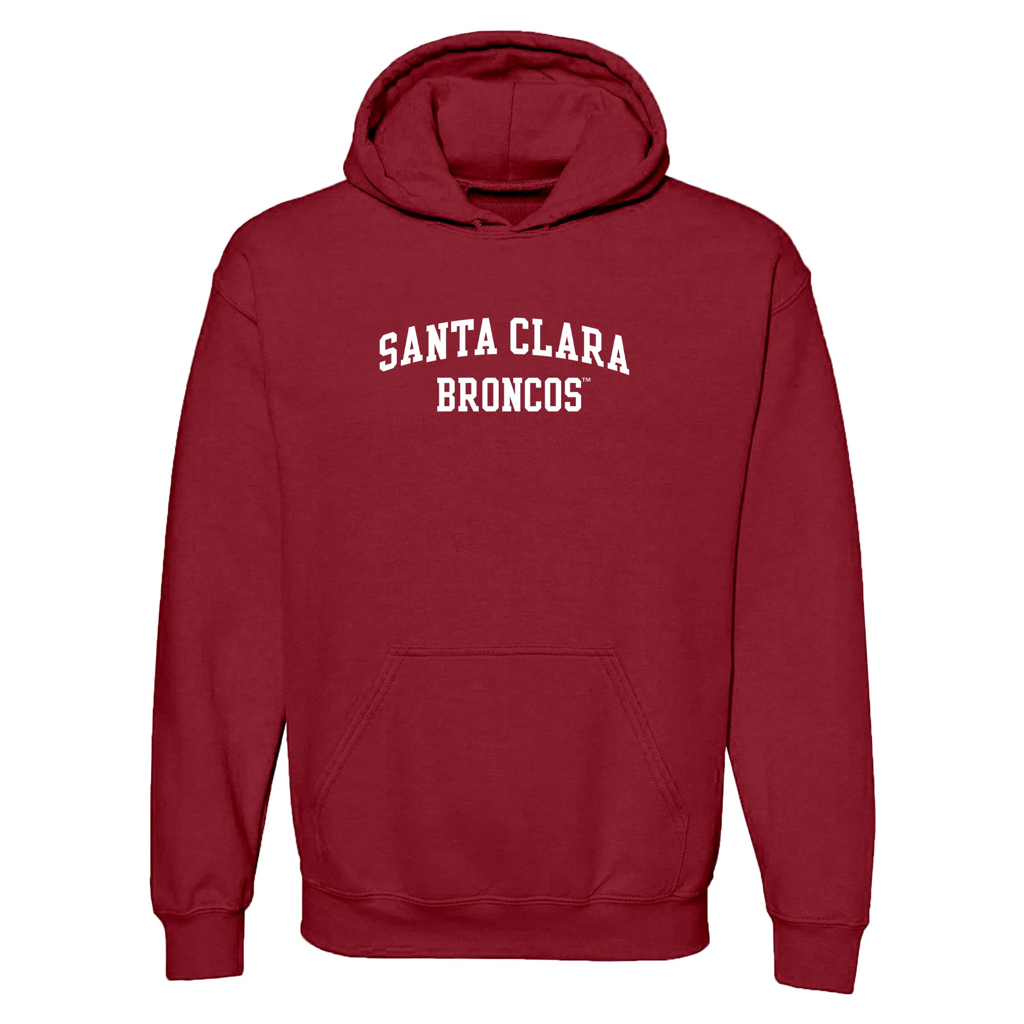 UGP Campus Apparel NCAA Officially licensed College - University Team Color Arch Logo Hoodie, Santa Clara Broncos Cardinal, Medium