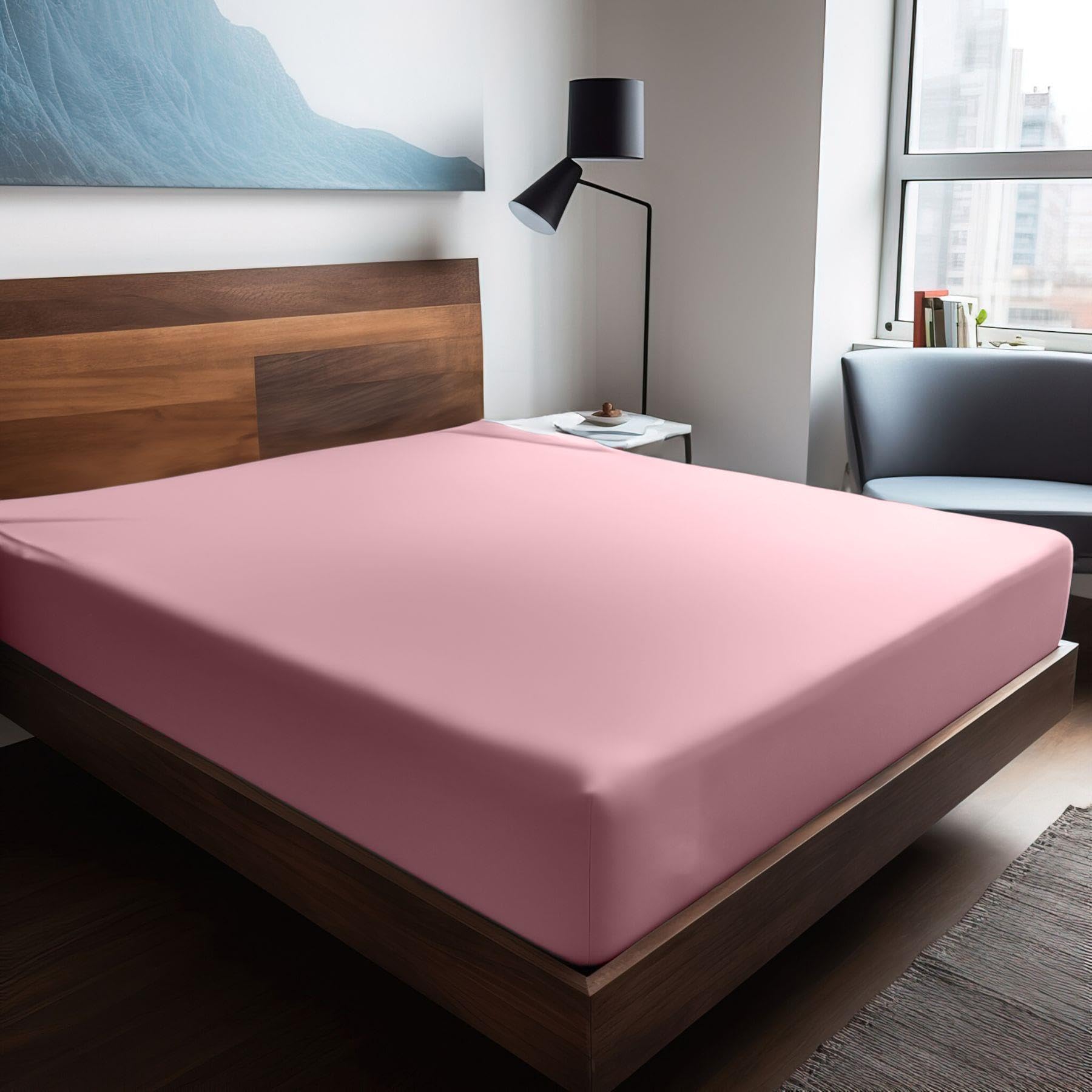 Soley | Mix & Match | Plain |%100 Pamuklu Ranforce 120 x 200 Tek Kişilik Çarşaf Pembe
