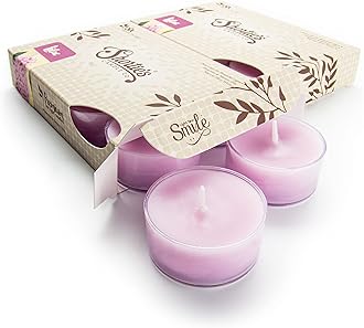 Pure Lilac Premium Tealight Candles Multi Pack - Highly Scented with Essential & Natural Oils - 12 Purple Tea Lights - Beautiful Candlelight - Made in The USA - Flower & Floral Collection