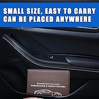 Vista 6 de Ziciner Soporte para Registro de Coche y Seguro, Organizador de 2 Paquetes de Documentos Esenciales para Guantera con Cierre de Velcro, Accesorios