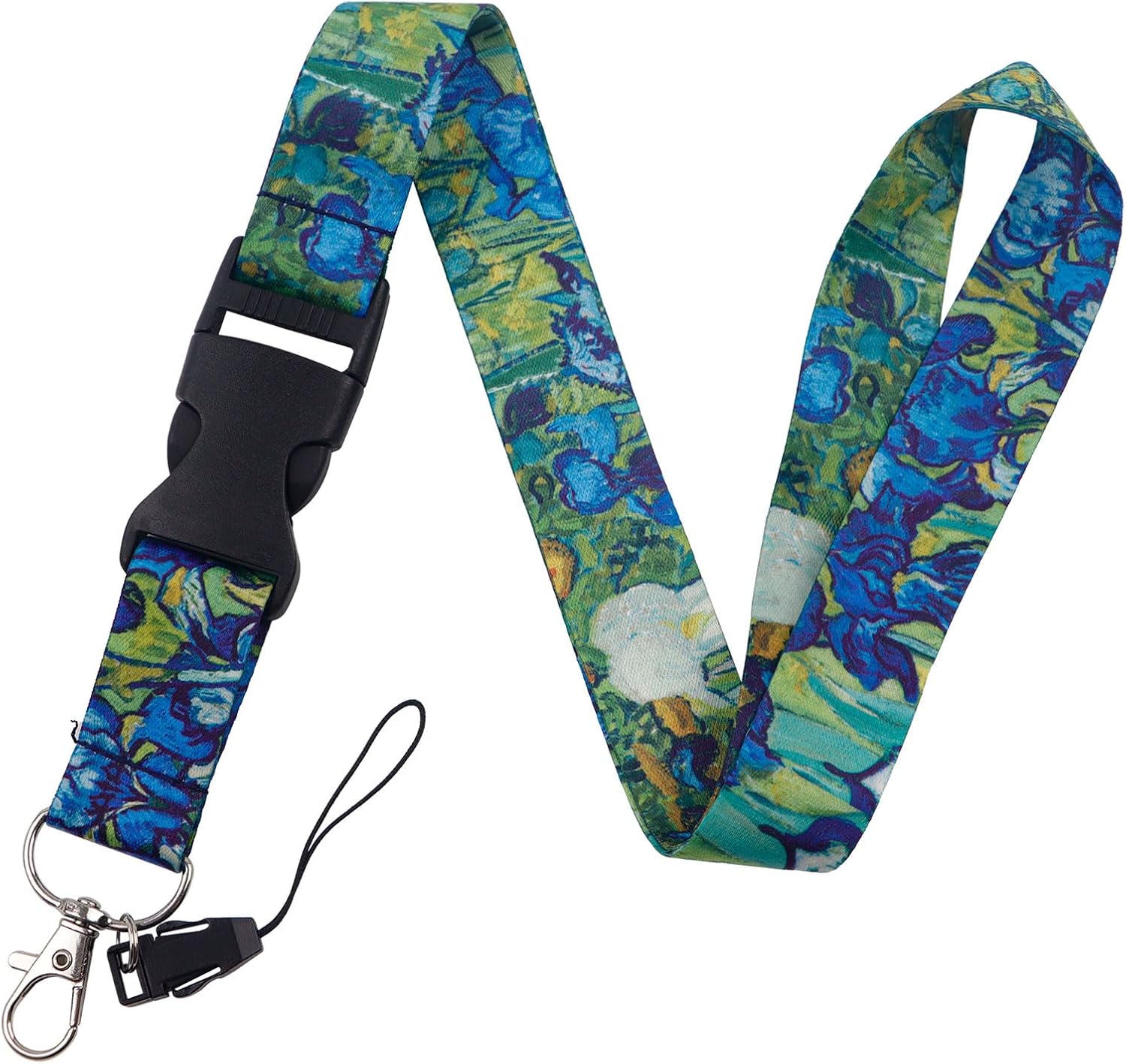 Flower Neck Lanyard for ID Badge, Breakaway Lanyard with Keychain, Quick Release Buckle Detachable Lanyard for School Hospital Office