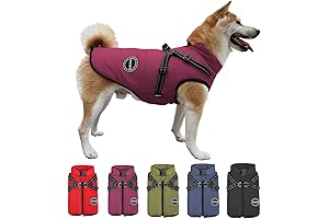 Dog Winter Coat, Warm Dog Jacket Paded Fleece Dog Vest with Built in Harness