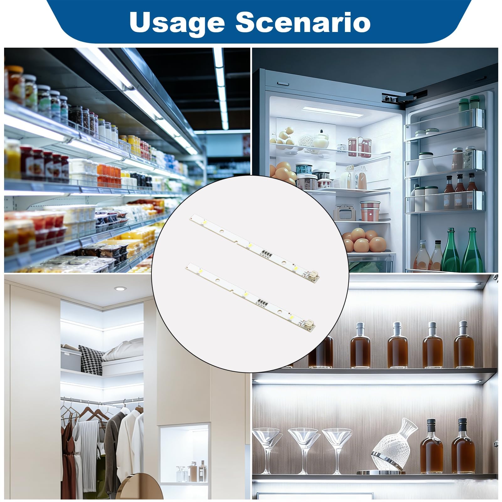 2 Piezas Tira LED de Repuesto para Frigorífico Congelador RONGSHENG/HISENSE E349766 MDDZ-162A 1629348 1529227 DC12V 2W,Tira LED Compatible con Nevera Kenwood KIFF5017 KIFF5020 KIFF7017 KIFF7020 KSBNN — view 6