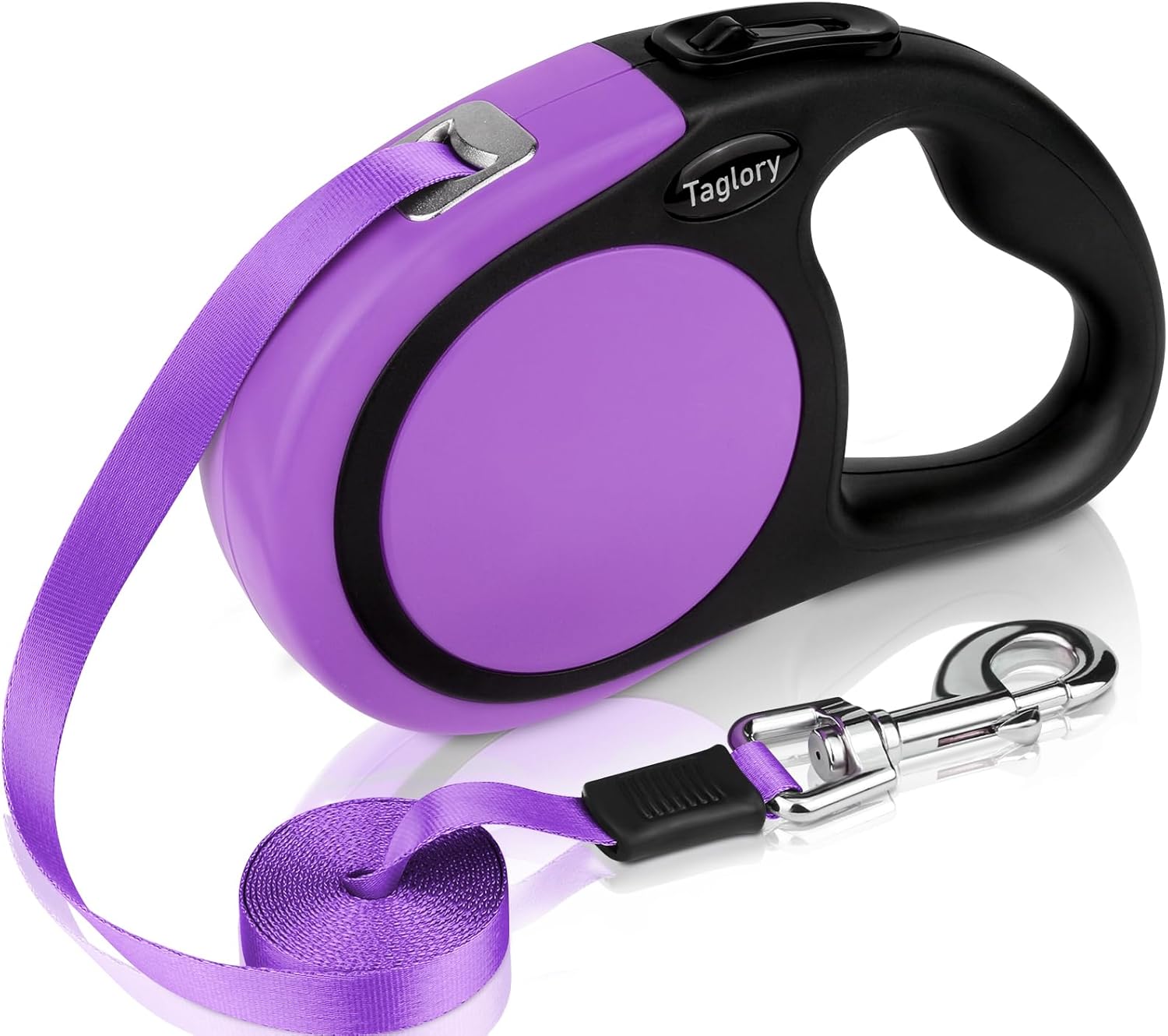 Taglory Retractable Dog Leash, 16ft No Tangle Dog Leash Retractable for Medium and Large Dogs Up to 100 lbs, One-Handed Brake, Pause, Lock, Purple