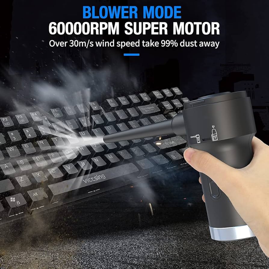 Amazon | エアダスター エアブロワー&掃除機 2イン1 ミニ