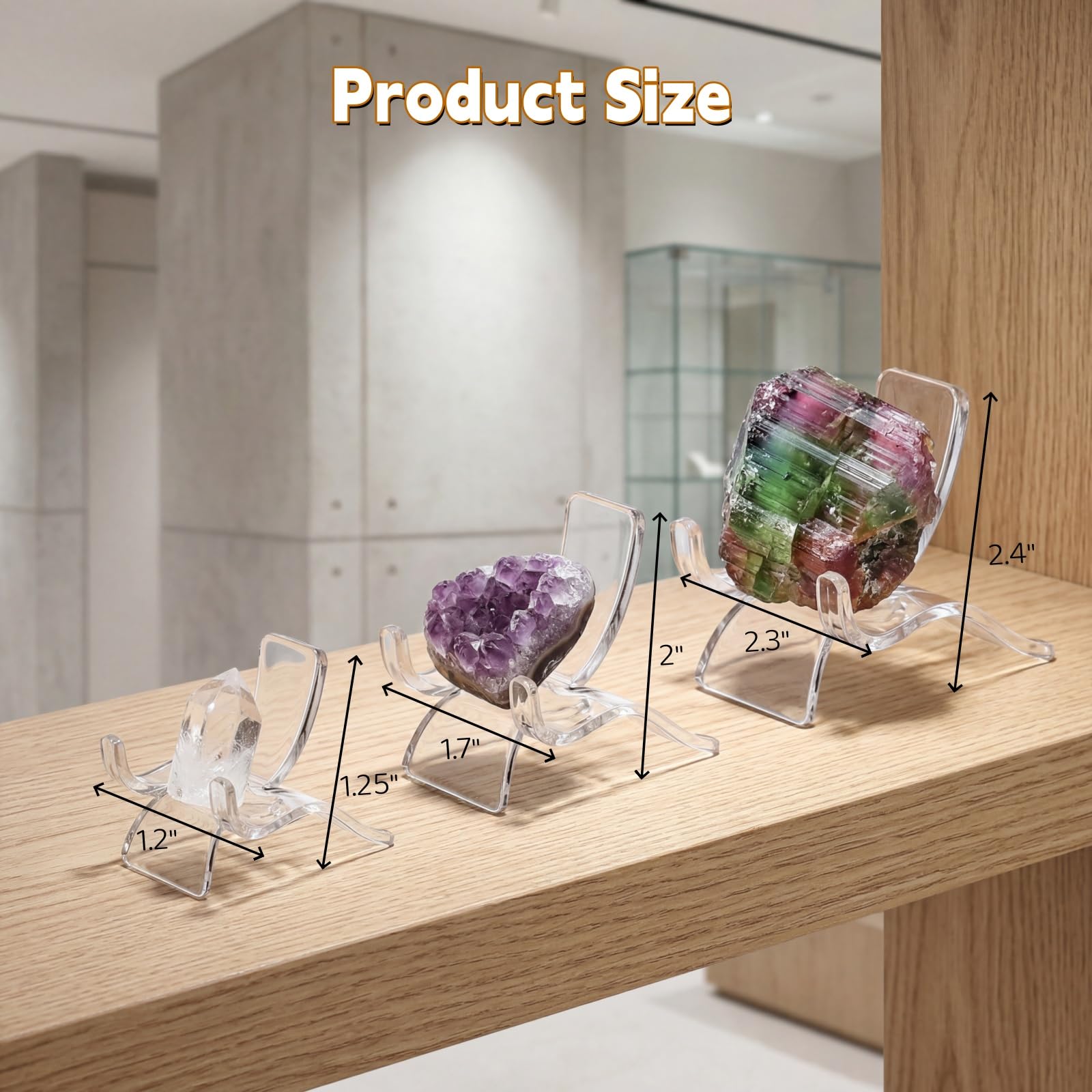Lyellfe Soporte de caballete de acrílico, 30 piezas, mini soporte de exhibición en 3 tamaños diferentes, soporte de exhibición transparente para monedas, tarjetas comerciales, CD u otras colecciones | Soporte transparente para platos en 3 tamaños surtidos