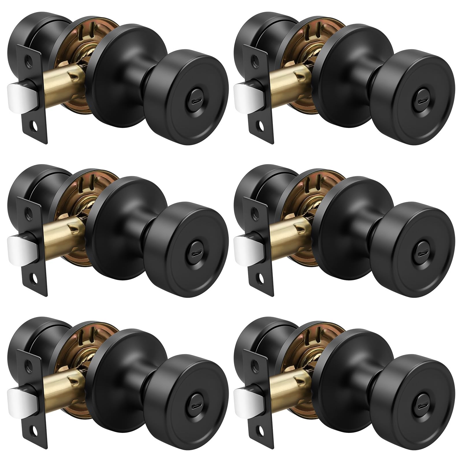 Black Privacy Door Knobs - Emergency Unlock -16