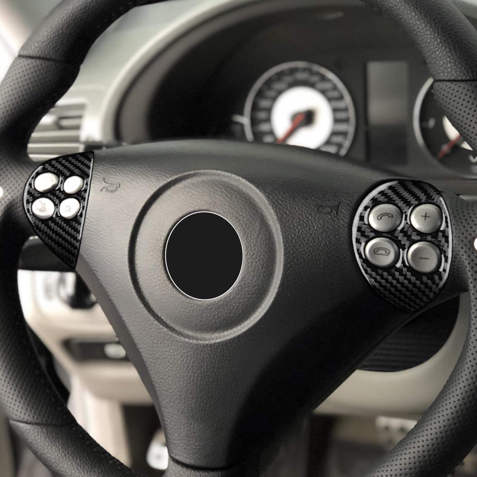 Decoratieve sierlijst geschikt voor Mercedes SLK R172 & SLC 2011-2020: Lakbeschermingsfolie voor B-zuil diafragma afdekking links/rechts voordeur/achterdeur (carbon design