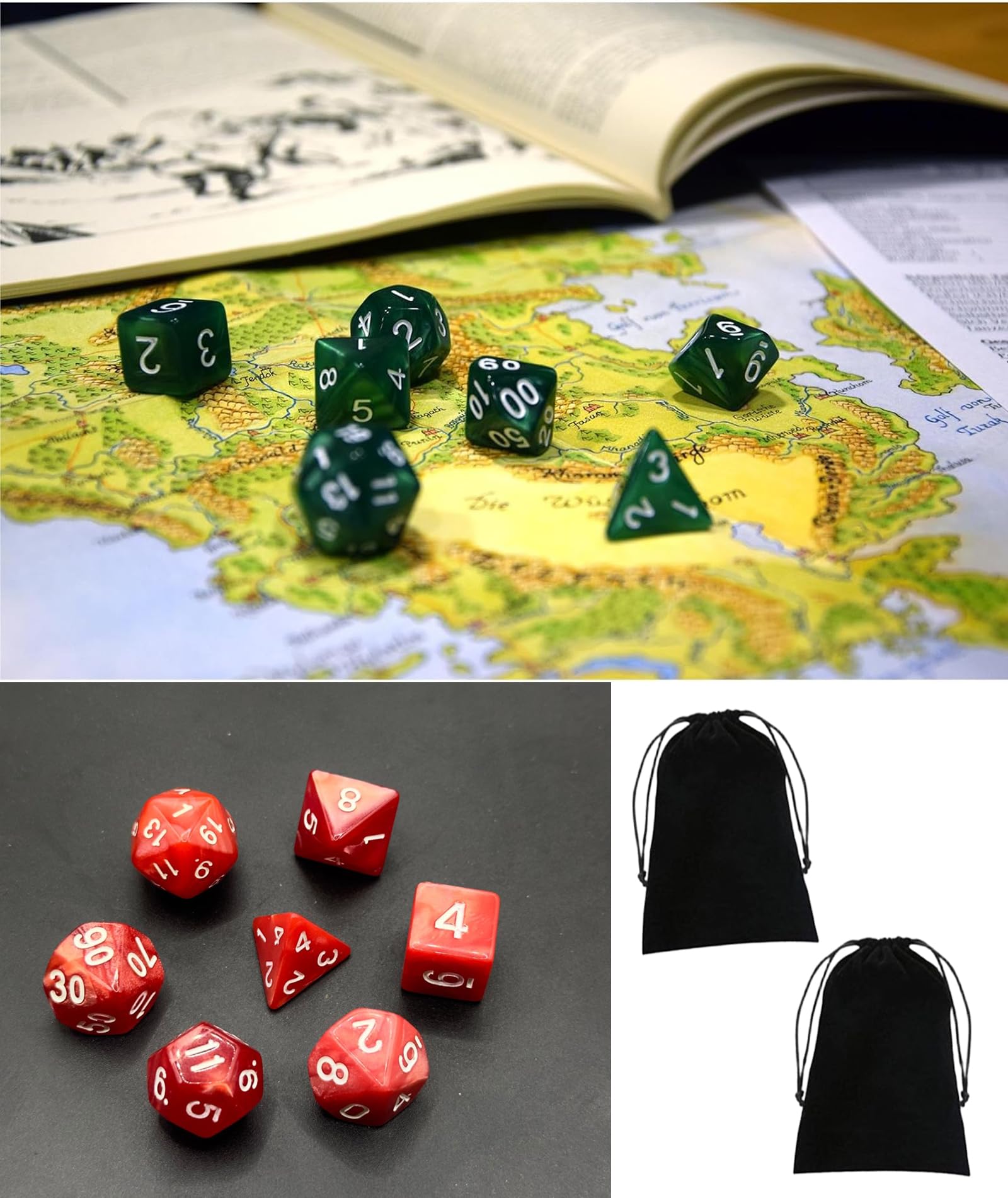16PCS Polyhedral Dices Sets for RPG Games, Complete Dice Collection with D4 D6 D8 D10 D12 D20 D50, Premium Dice Cubes for Tabletop Gaming, Board Game Accessories, Gift for Games Lovers 3