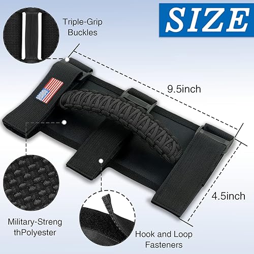 Vista 86 de 4 asas de agarre de barra antivuelco compatibles con Jeep Wrangler JLU JK JKU TJ YJ LJ JT JL y Gladiator JT 1987-2021 UTV y ATV, se adapta a barras