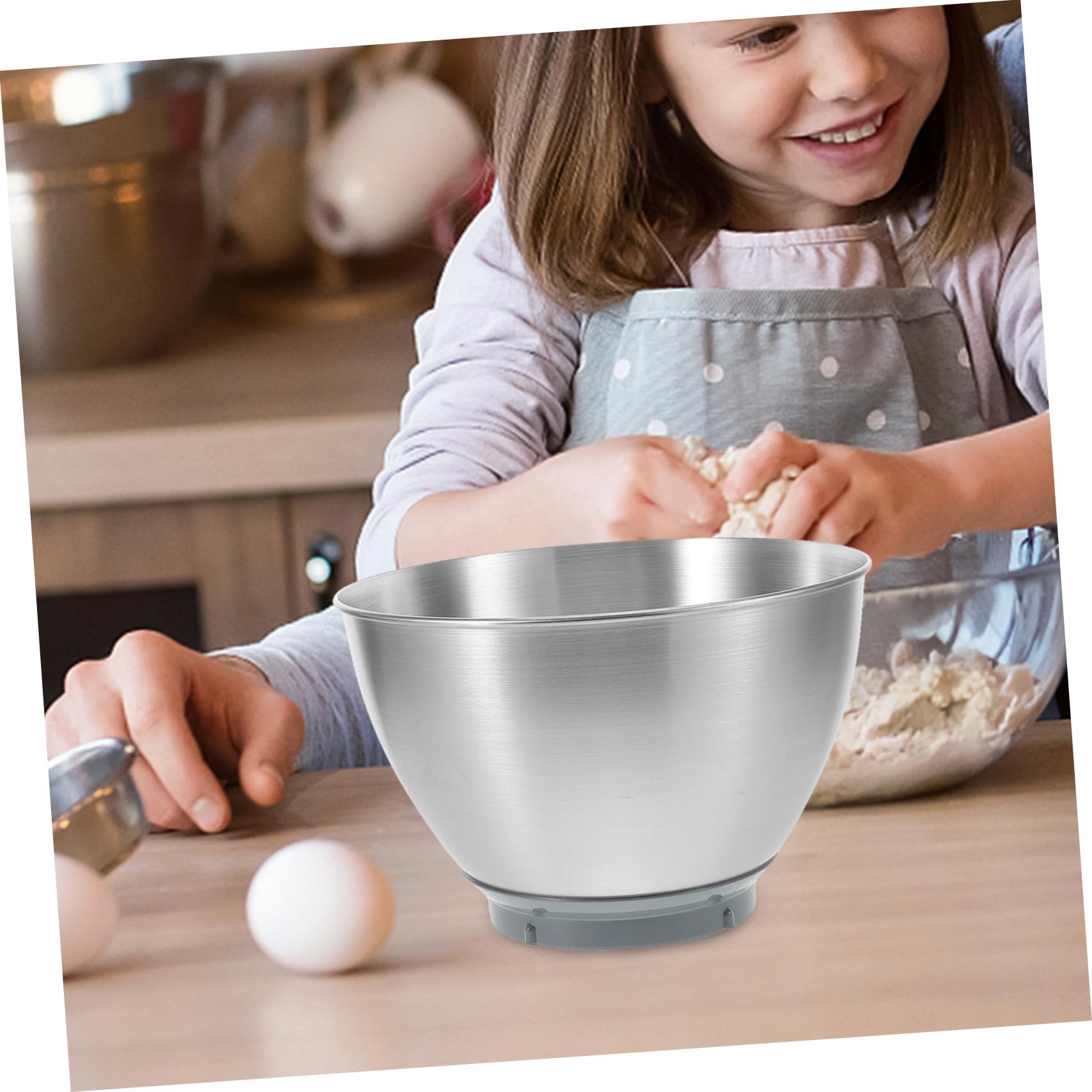IMIKEYA Edelstahlschüssel 3l mit Tiefem Design Große Rührschüssel aus Silbernem Edelstahl Leicht zu Reinigen für Küche und Backutensilien
