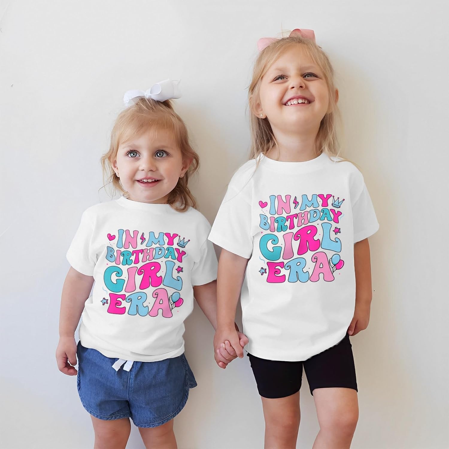 IZYJOY Birthday Girl Shirts Toddler Baby Girls Funny in My Era Letter Graphic T-Shirt Cute Short Sleeve Party Tee Tops 1-6T