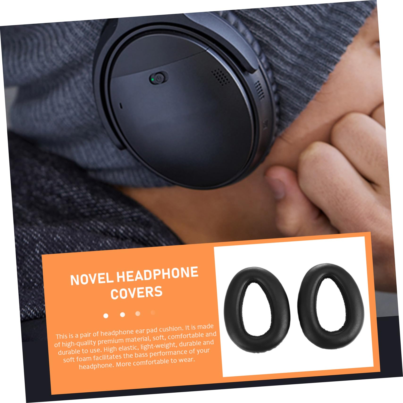 Uonlytech 3pares Almohadillas De Repuesto para Auriculares y Cojines De Oído Suaves y Duraderos Compatibles con Auriculares para Cancelación De Ruido