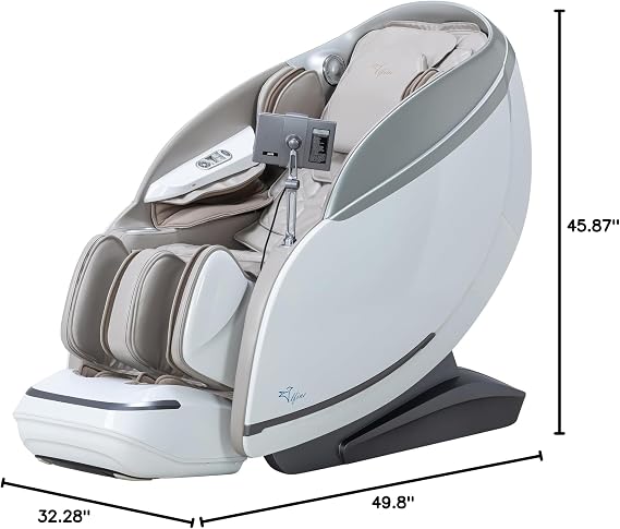 Alfine 4Dx3D Dual Mechanism Massage Chair-Full Body Deep Yoga Stretch Zero Gravity Recliner with Auto Footrest, 20 Modes, 56 SL Track, AI Voice Control, Calf Kneading, Program Customization & Recall