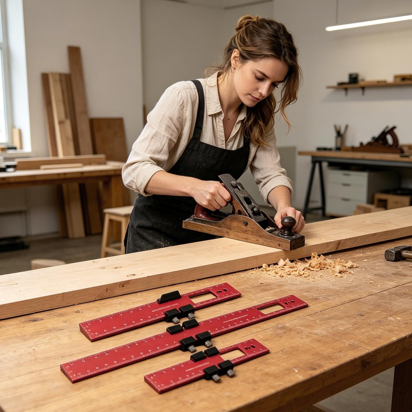 Schieberlineal für Ingenieure 3 Stück Aluminiumlegierung Präzisionslineal | Holzbearbeitungswerkzeug-Set für Ingenieur Werkstatt Messen Schneiden Sägen Nivellieren