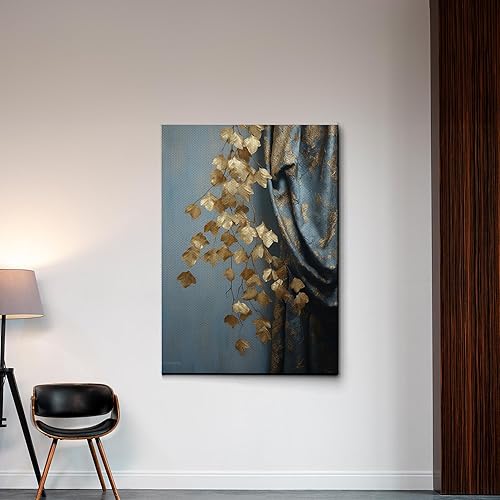 Miniatura 3 de Original Ginkgo biloba Print On Canvas, Modern Textured Gold Wall Art, Abstract Gold Leaves Print, Living room Wall Decor, Modern Art Canvas, Print