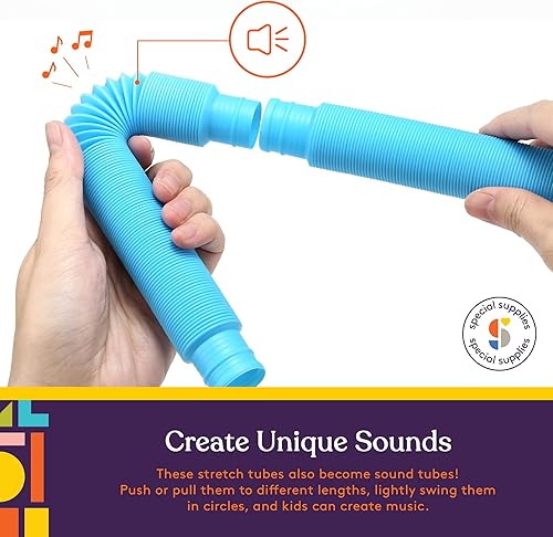 Miniatura 3 de Special Supplies Divertidos tubos de tracción y estiramiento para niños, juguete para reventar, doblar, construir y conectar, proporciona juego
