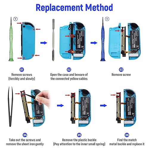 Miniatura 4 de Mcbazel Replacement Metal LR Lock Buckle Set with Open Tool for N-Switch Joy-Con