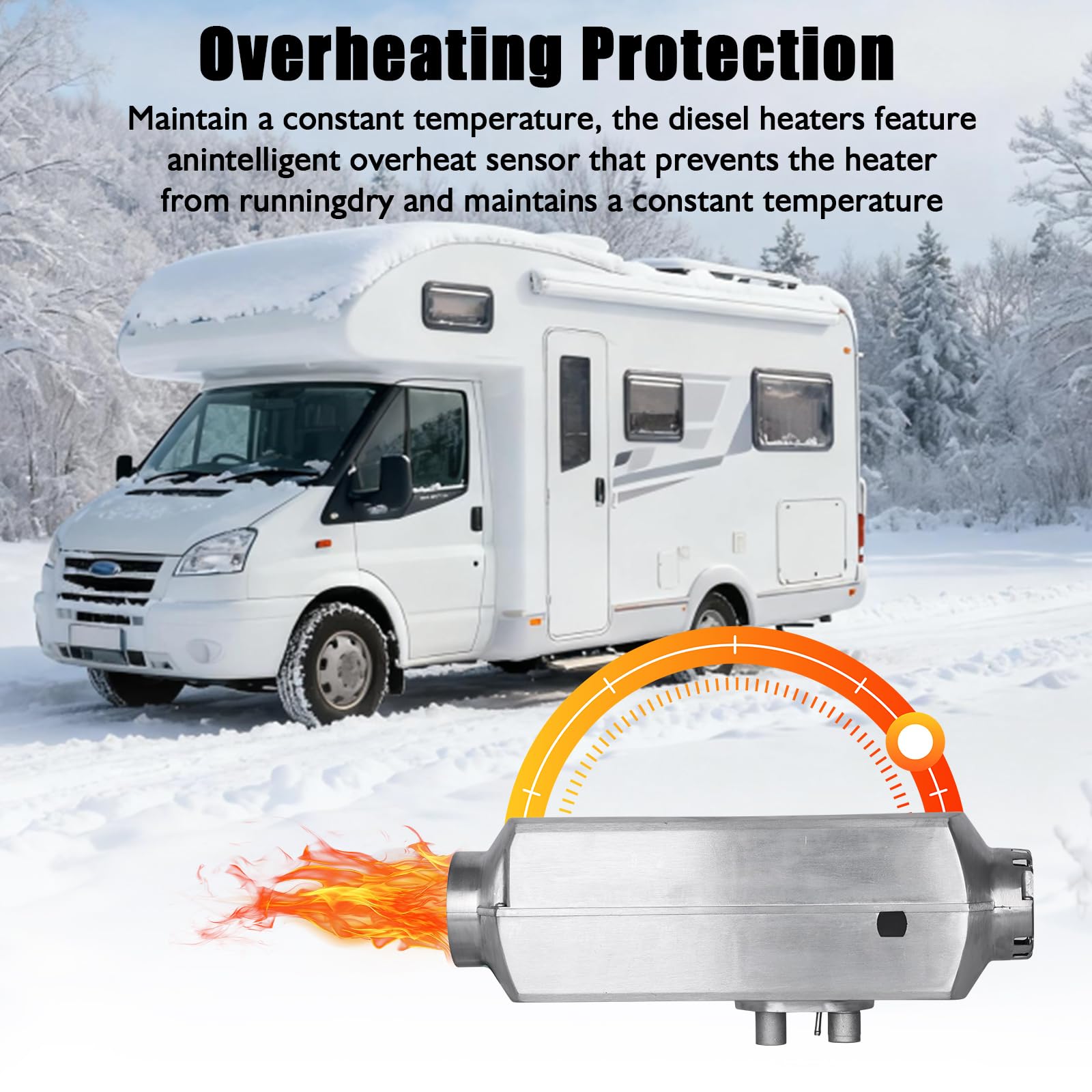 Riscaldatore a Gasolio 8 kW, 12V/24V Riscaldatore Diesel con Bluetooth,Telecomando,Display LCD, Serbatoio da 9L, Timer, Modalità Alta Quota, Sistema di Ventilazione,Per Auto, Camper, Furgoni, Barche