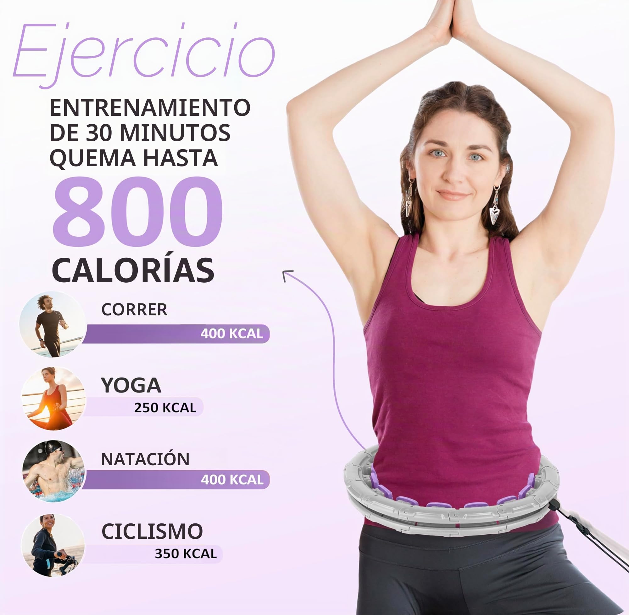 Hula Hoop Niña para Fitness: Diseño Único, Fácil y Ajustable. ¡Diversión Garantizada! Hula Hoop para Adultos Disponible: Ejercicio Divertido y Saludable para Todas Las Edades.