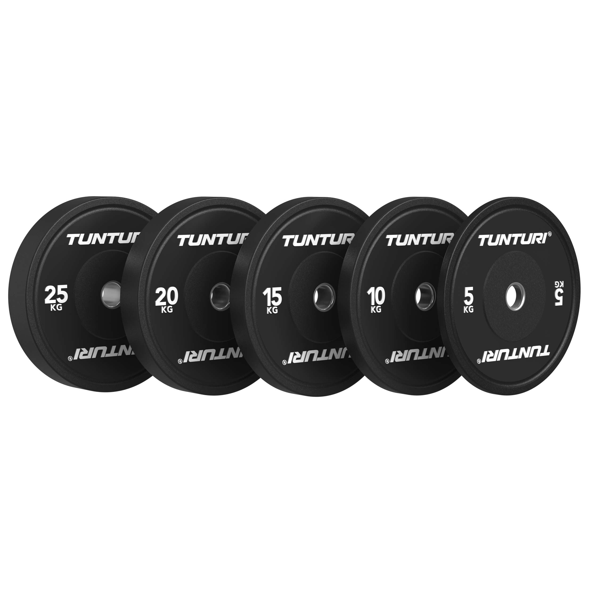 Tunturi Platinum bumper plates - Poids pour haltères - Disques d'haltères - 1x 10kg - Noir