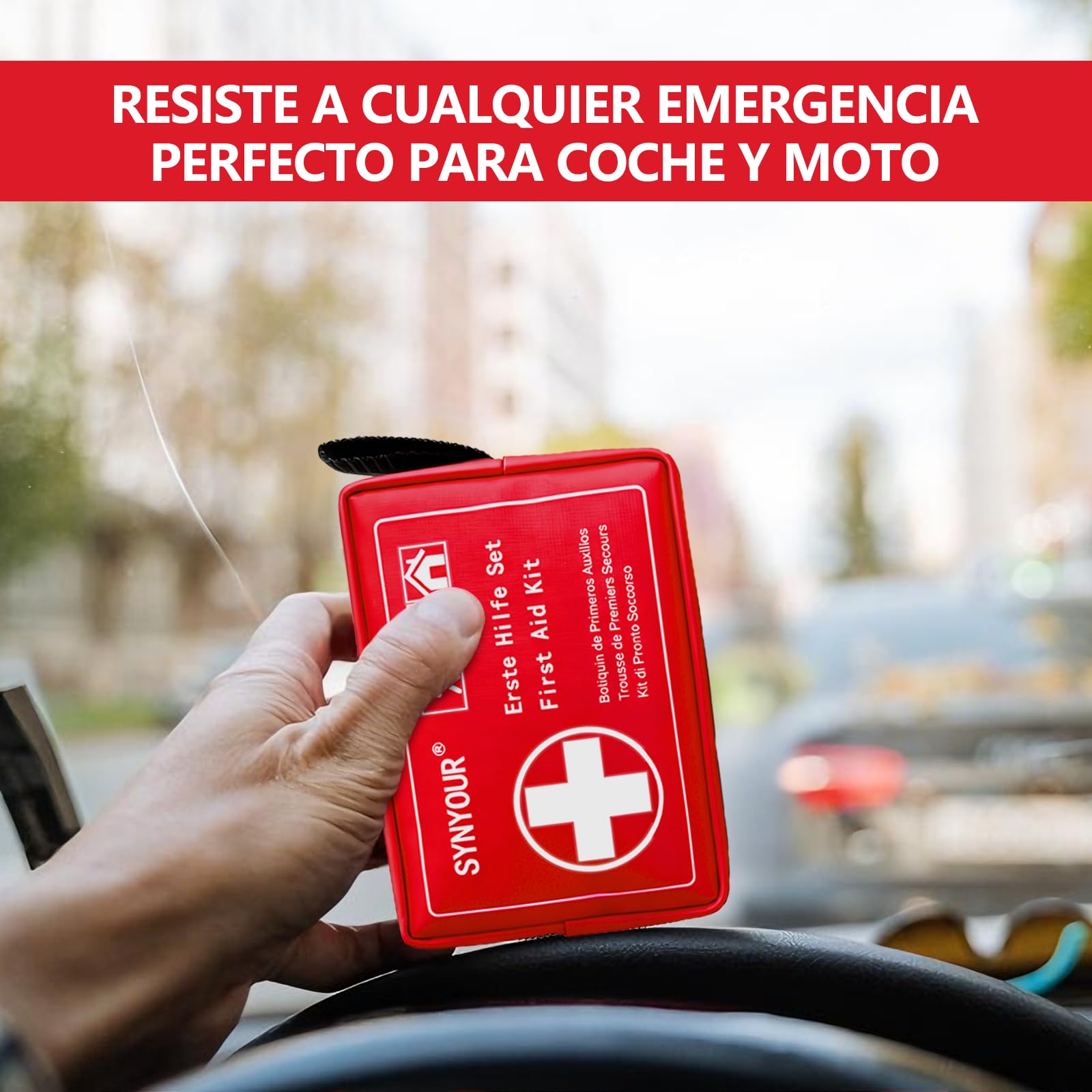 Botiquín de Primeros Auxilios Mini, 80 Piezas Kit Primeros Auxilios, Botiquin Pequeño para Viaje Senderismo Coche Moto Bicicleta Casa Trabajo