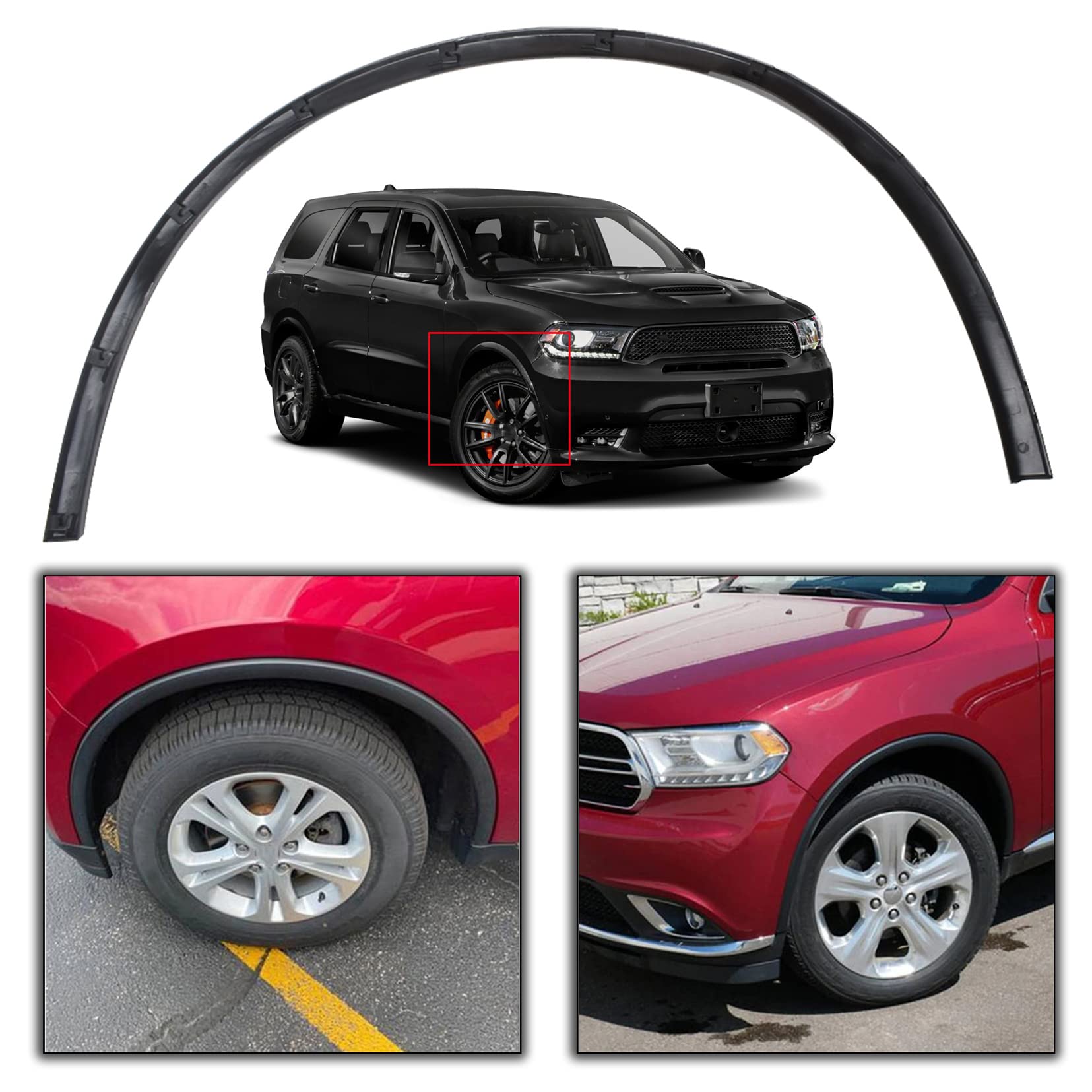 Fender Flare Trim Moulding Front Passenger RH Side For Dodge Durango 2011-2020 – Black